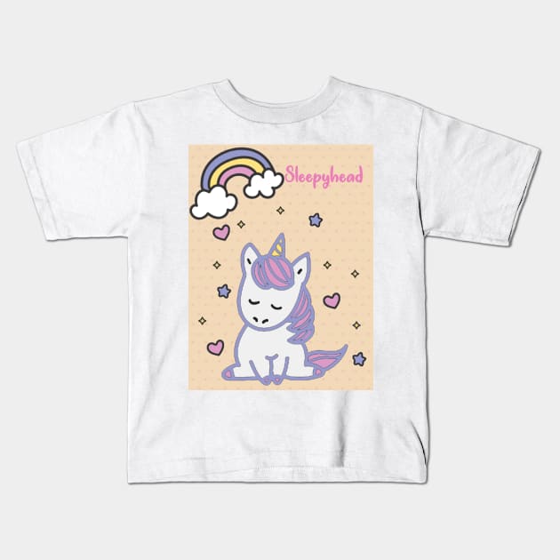 sleepyhead Kids T-Shirt by cutie_eyes